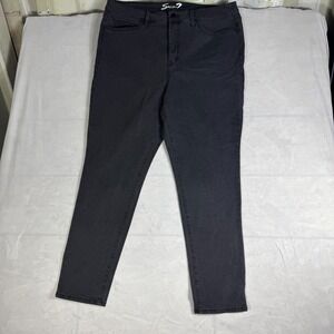 Seven 7 Womens Skinny Jeans Black Denim Dark Wash Stretch Modern Slim Comfort 16